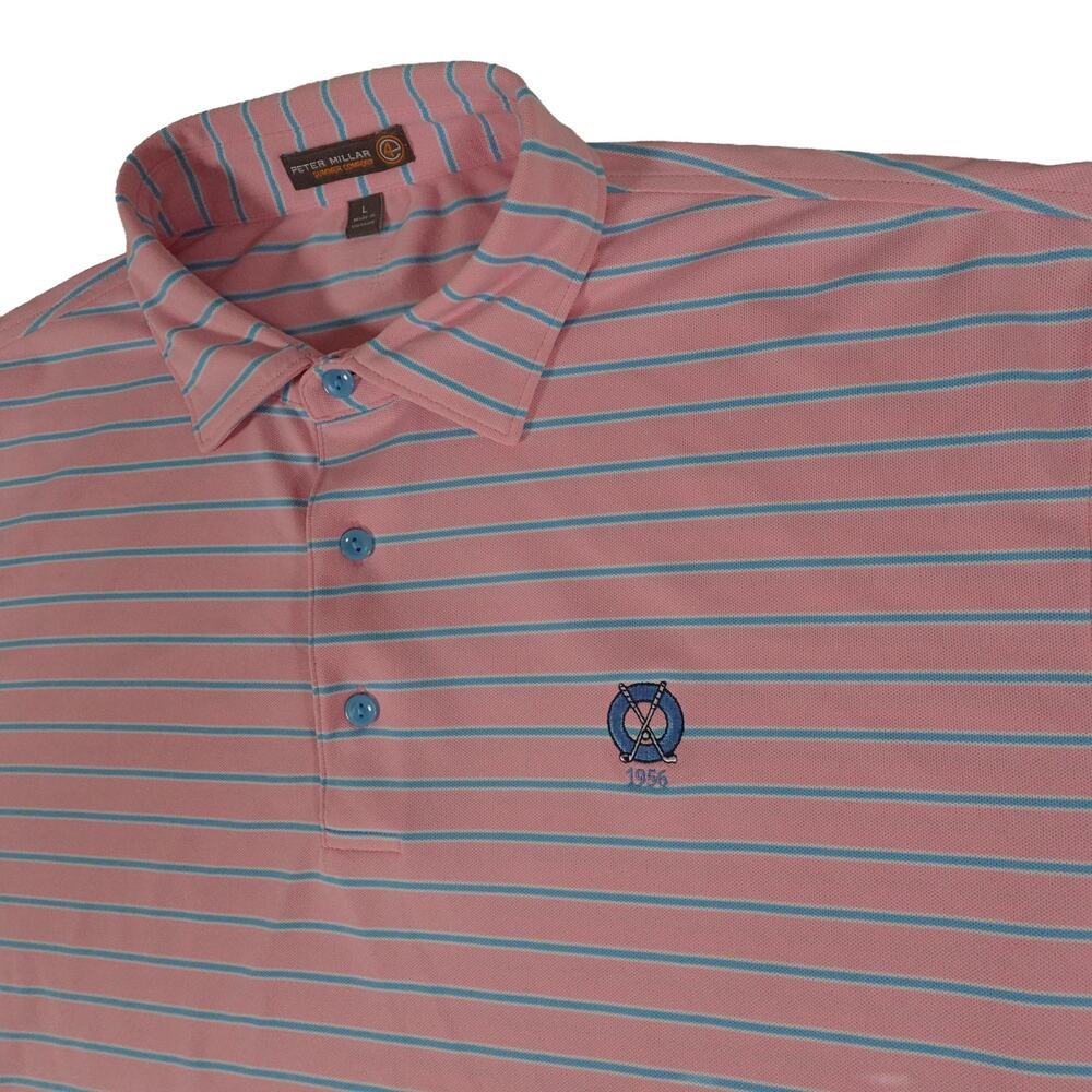 Country Club of Florida Peter Millar Performance Striped Polo Shirt Men's Large